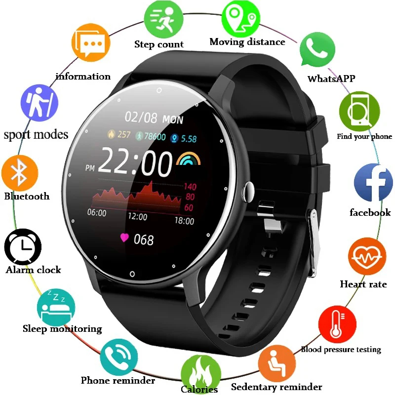 Reloj Inteligente LIGE BW0223 — Pantalla Táctil Redonda, Notificaciones y Seguimiento de Actividad