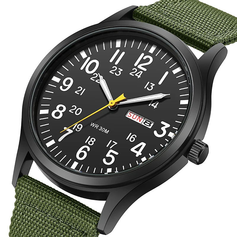 Reloj TPW K7101 Militar de Campo — Correa de Nylon, Cuarzo, 24 Horas